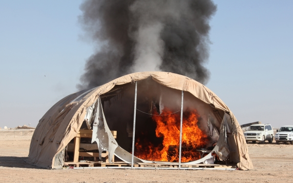 local fire destroys tent
